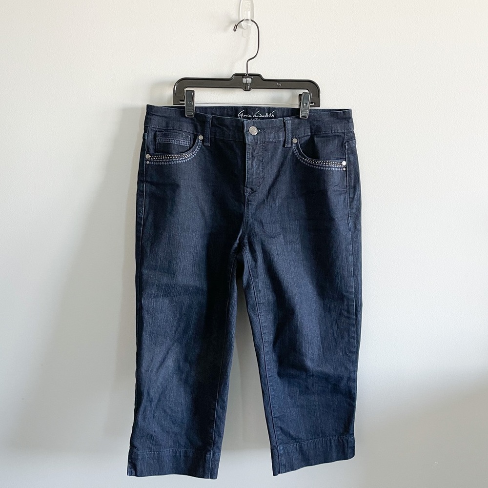 Gloria Vanderbilt Jordyn Capri Women's size 6P Dark Wash Blue Denim Jeans